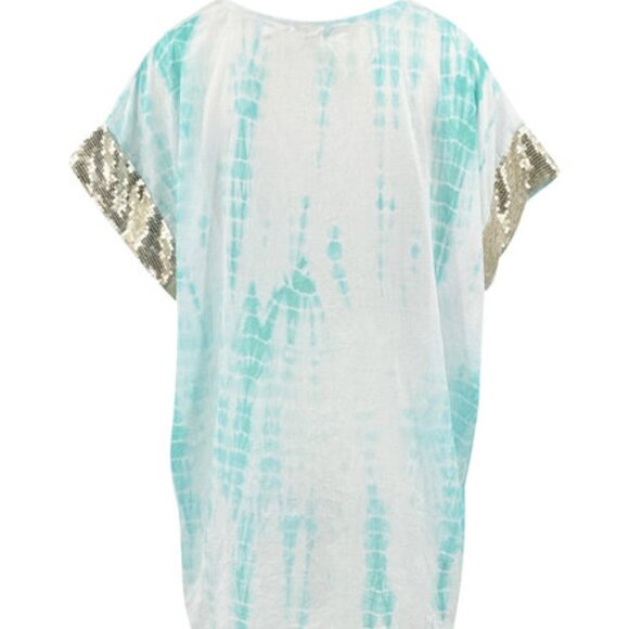 STUNNING! - IBIZAMODE JADA SHORT KAFTAN - AQUA - BNWT - XL/XXL - Picture 5 of 8